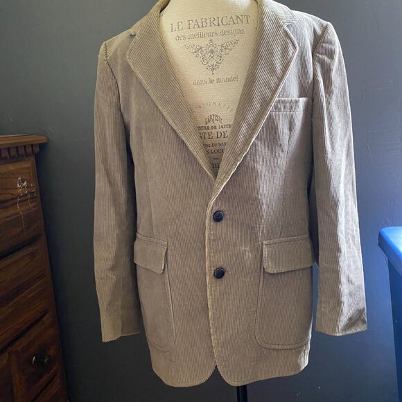 Vintage ALTON SCOTT LTD Men corduroy khaki blazer sport coat sz 40R - Picture 1 of 12